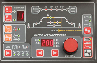 ULTRA JET 200 SPAWARKA TIG INWERTOROWA AC/DC PULS MMA TIG PRZYŁBICA