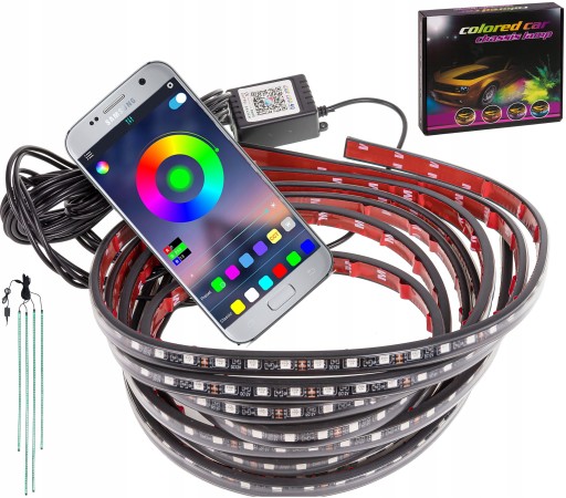 ПОДСВЕТКА ДНЯ АВТОМОБИЛЯ Полосы LED RGB Неон Набор ТЮНИНГ ANDROID Смартфон