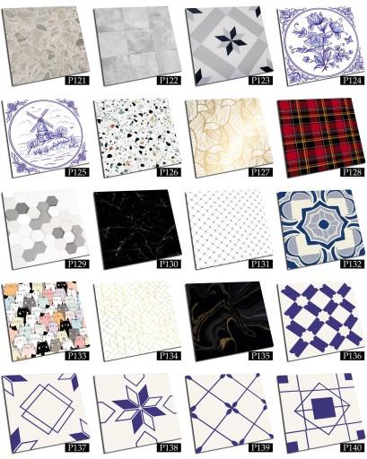 НАКЛЕЙКИ НА ПЛИТКУ ПВХ 25х25 см ЦВЕТНЫЕ AZULEJOS