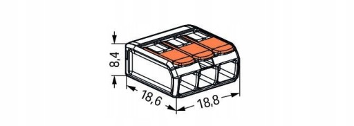 WAGO QUICK CONNECTOR УНИВЕРСАЛЬНЫЙ РАЗЪЕМ 3х4мм 50шт.