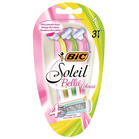 Bic Soleil Bella Colors Одноразовые бритвы, 3 шт.