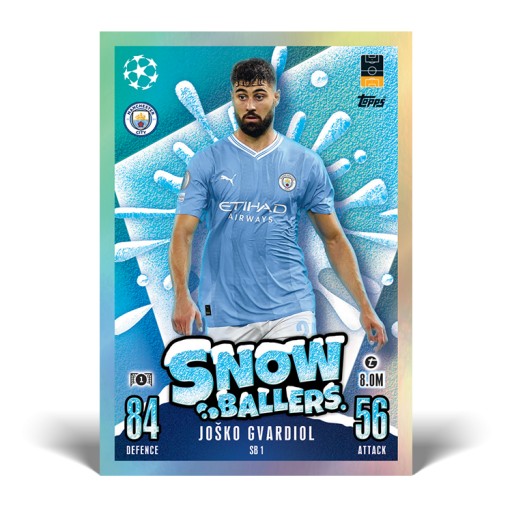 Мультипак футбольных карточек Mega Update 3 Match Attax 2024 Topps Snow Baller