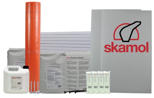 Каминная доска Skamol НАБОР из 11 досок 30 мм для строительства камина + аксессуары