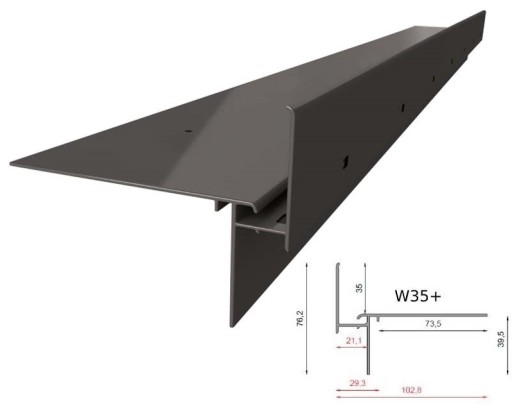 Соединитель для боковых профилей W35B Ренопласт ГРАФИТ