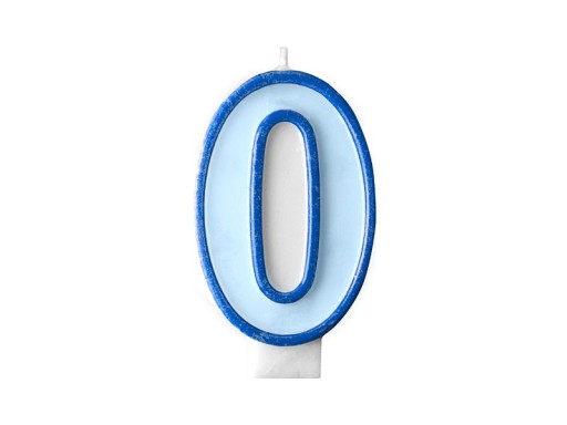 Свеча на день рождения №9 синяя, 7 см