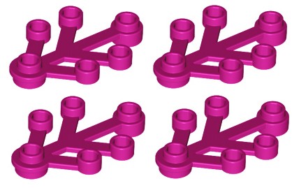 LEGO mały liść magenta fuksja roślina 4 szt 2423