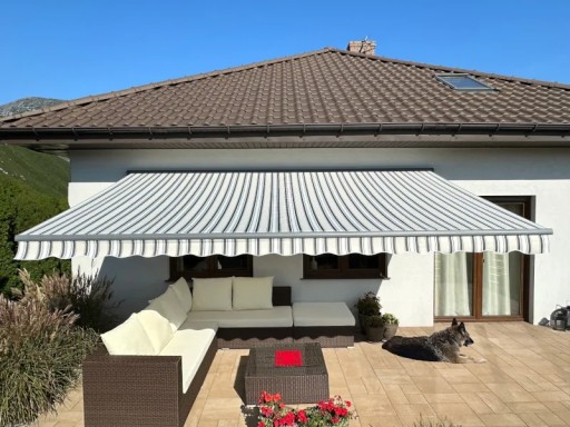 Markiza elektryczna 400x300 SzaryBeżKrem PREM