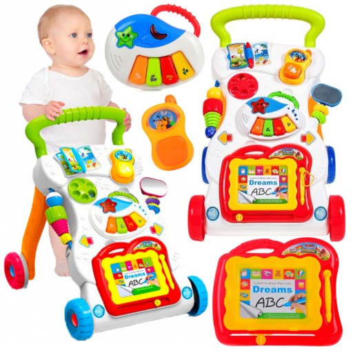 WALKER PUSHER ОБРАЗОВАТЕЛЬНАЯ ИНТЕРАКТИВНАЯ ПАНЕЛЬ RIDE DRIVE ZNIKOPIS PIANINKO 3IN1