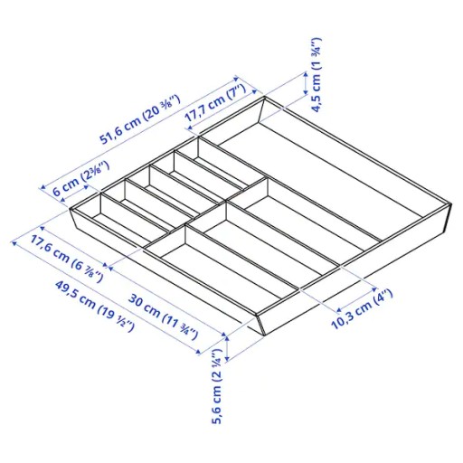 IKEA UPPDATERA Taca na sztućce bambus 52x50 cm