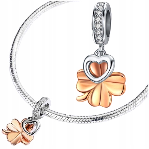 ПОДВЕСКИ золото CLOVER серебро 925 кулон S925 позолоченные цирконы бусины