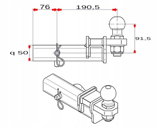 HAK HOLOWNICZY PODWYŻSZONY HONDA ODYSSEY ADAPTER