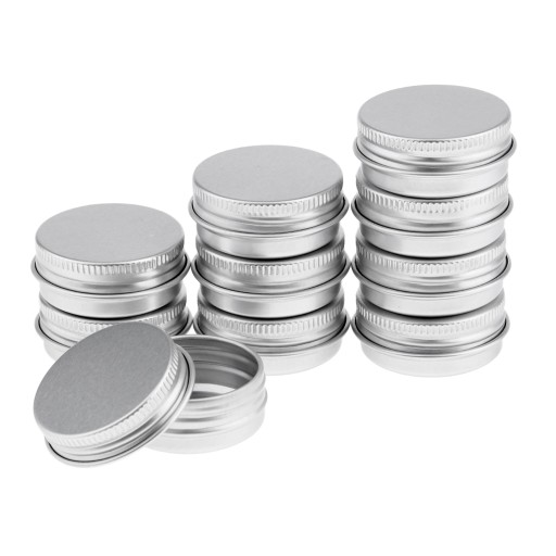 20 Balsam Puszki 15 ml Aluminiowe Okrągłe