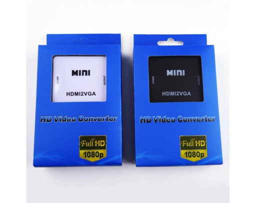 Конвертер видео VGA + стереоаудио в HDMI, черный