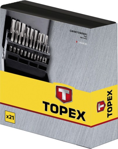 Метчики М3-М12, 21 шт. TOPEX 14А430.