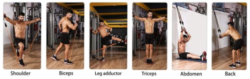 ZESTAW 5 GUM OPOROWYCH DO ĆWICZEŃ FITNESS EKSPANDER GUMOWY CROSSFIT KG