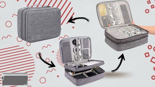 ORGANIZER TORBA ETUI PODRÓŻNA NA KABLE ELEKTRONIKĘ 5 RZEPÓW GRATIS POJEMNA