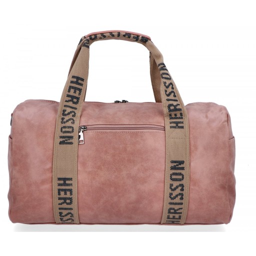 Большая женская мужская кожаная дорожная сумка Dirty Pink Herisson HR2102A662