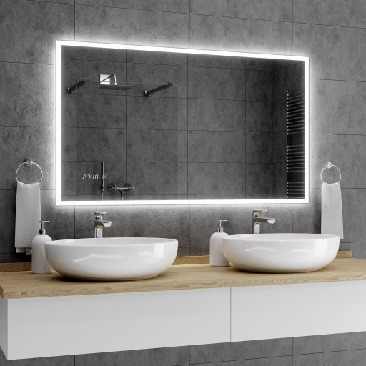 Зеркало со светодиодной подсветкой 70х160см - Часы Atlanta LED Touch