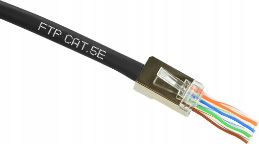 РАЗЪЕМЫ RJ45 CAT.5E ПРОХОДНЫЕ ЭКРАНИРОВАННЫЕ STP FTP ПРОХОДНЫЕ ПОЗОЛОЧЕННЫЕ 10 шт.