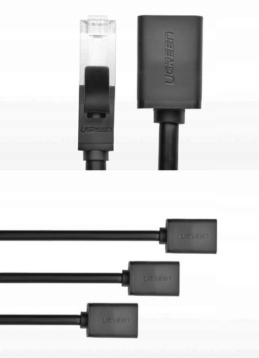 Сетевой кабель UGREEN NW112, удлинитель Ethernet RJ45, кат. 6, ФТП, металлический.