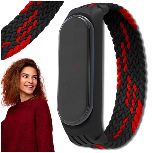 Резинка черно-красная, ремешок для Xiaomi Mi Band 3 4 5 6 мега цветов