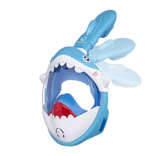 МАСКА ДЛЯ ДАЙВИНГА С ТРУБКОЙ ПОЛНОЛИЦЕВАЯ ПАНОРАМНАЯ DRY TOP SHARK KIDS