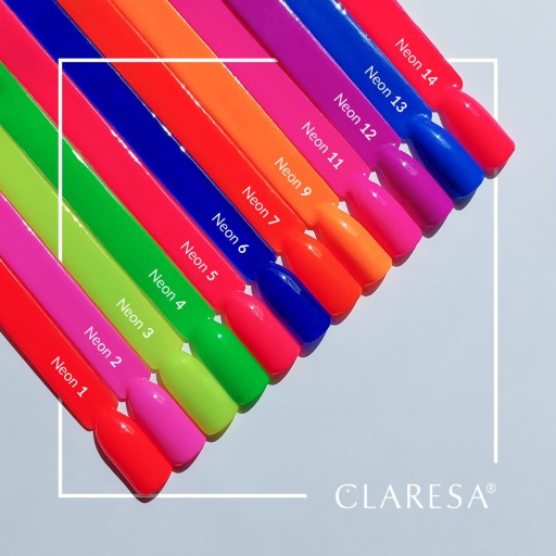 Гибридный лак для ногтей Claresa NEON 5 неоновый кораллово-розовый