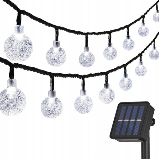 ГИРЛЕНД СОЛНЕЧНЫЕ САДОВЫЕ ЛАМПЫ 100LED 12M COLD