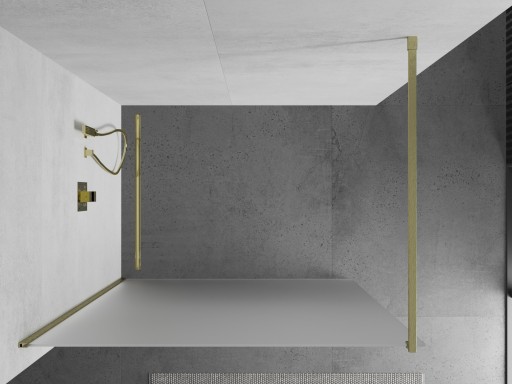 MEXEN KIOTO ŚCIANKA PRYSZNICOWA WALK-IN 110 x 200 CM ZŁOTA szkło 8 mm