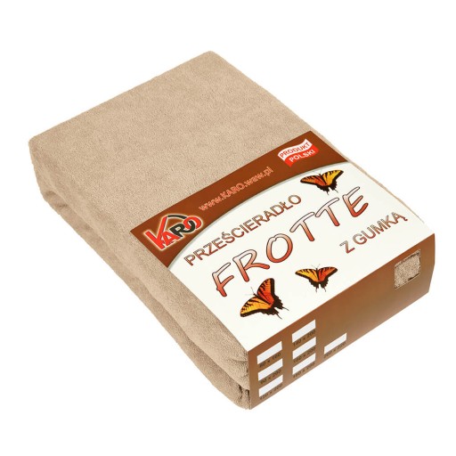 Prześcieradło frotte z gumką 80x160 beżowe KARO