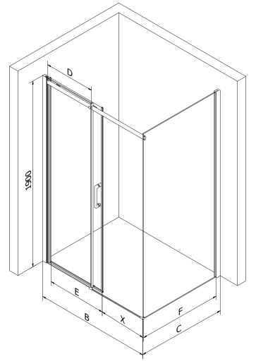 MEXEN OMEGA ДУШЕВАЯ КАБИНА 150 x 100 см ЧЕРНАЯ