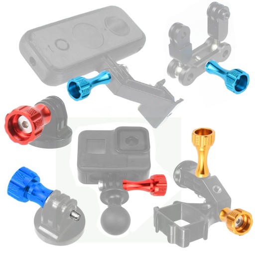 Śruba aluminiowa krótka NIEBIESKA dla GoPro 10 / 9