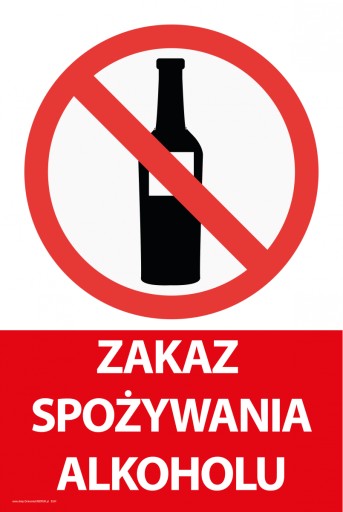 Naklejki BHP znak ostrzegawczy ZAKAZ SPOŻYWANIA ALKOHOLU