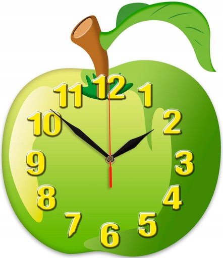 Зеленые настенные часы Apple