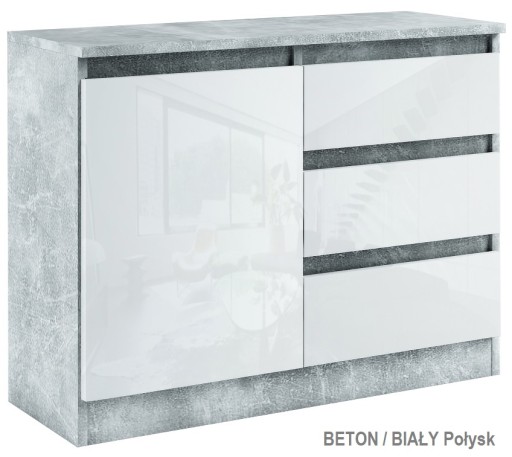 014-092 KOMODA B1d3s/100 cm - BETON / POŁYSK