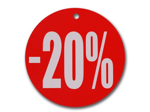КРУГЛАЯ ЭТИКЕТКА КРУГ FI 24 СМ -20% ЦЕНА КАРТОНА