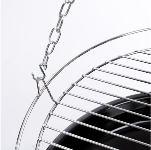 GRILL OGRODOWY WISZĄCY PALENISKO TRÓJNÓG DUŻY 50CM RUSZT OGNISKO WĘGLOWY