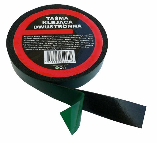 Taśma piankowa dwustronna 9mm x 5m MONTAŻOWA AKRYL