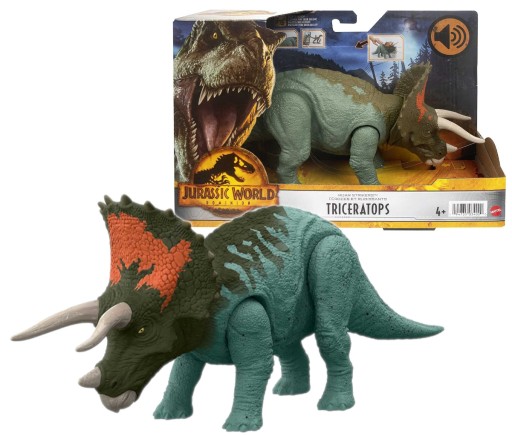 Mattel Мир Юрского периода Трицератопс Дикий рев HDX40