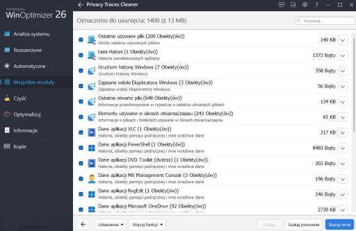 Оптимизатор Windows WinOptimizer 26 Ashampoo