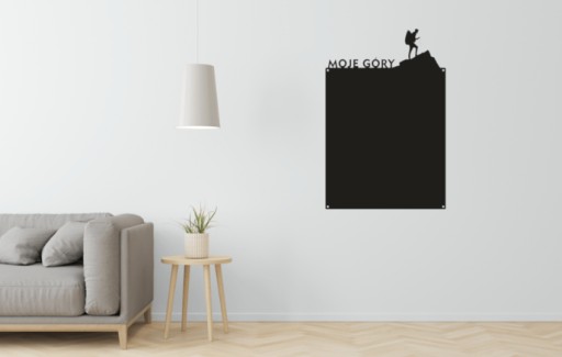 Tablica na magnesy z podróży GÓRY Metalowa Czarna Loft na Ścianę Ozdobna