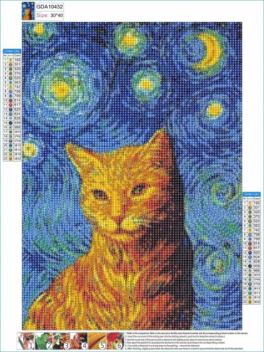 Diamond Emelcodery Diamond Mosaic 5D Cat