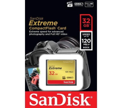 Карта памяти SanDisk Extreme Compact Flash 32 ГБ UDMA 7 120 МБ/с