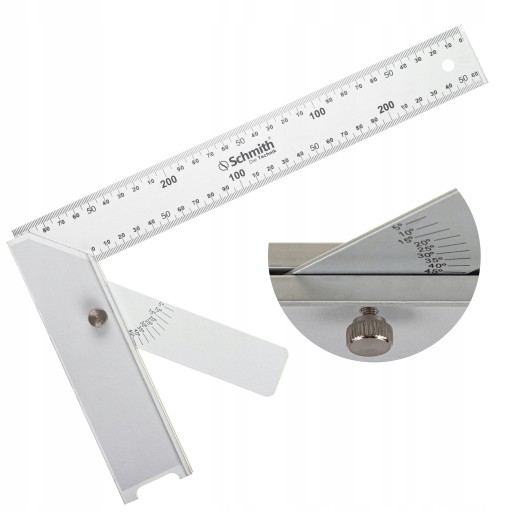 Schmith KĄTOWNIK ALUMINIOWY Z KĄTOMIERZEM 600MM