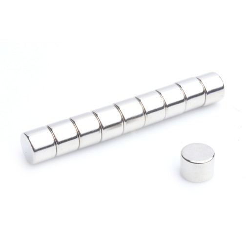 Magnes Neodymowy Walcowy MW 8x6 mm N38 100 szt.