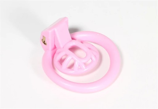 RÓŻOWY PAS CNOTY CHASTITY 4 RINGI NEGATIVE MICRO CAGE
