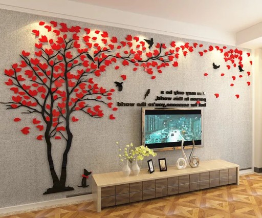 Большие 3D DIY акриловые зеркальные наклейки на стену