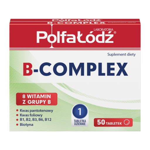 POLFA ŁÓDŹ B-COMPLEX 8 WITAMIN Z GRUPY B