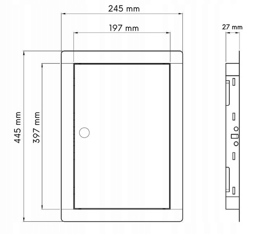 DRZWICZKI REWIZYJNE METALOWE ZAMEK 20x40