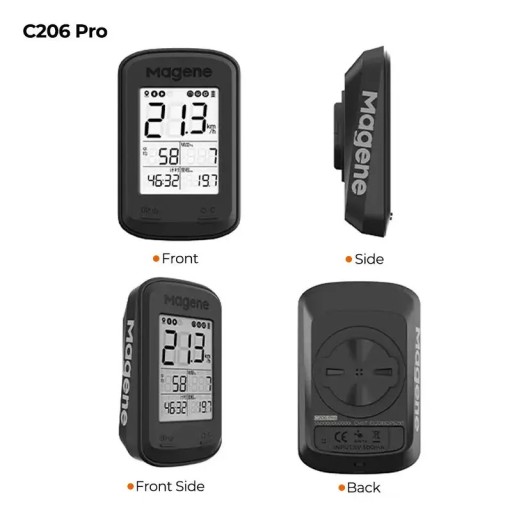 Небольшой профессиональный велосипедный компьютер C206 Pro GPS BLE Ant+ с беспроводной связью